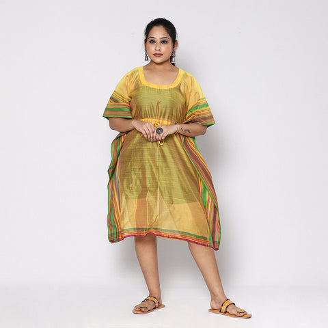  Chanderi Silk Kaftan with Tie-Up Waist 