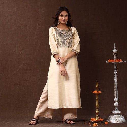 plain silk kurta