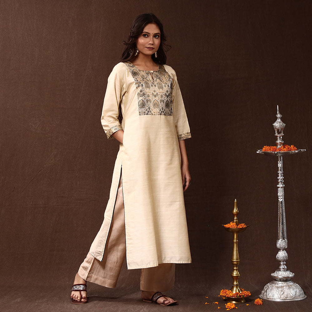 plain silk kurta