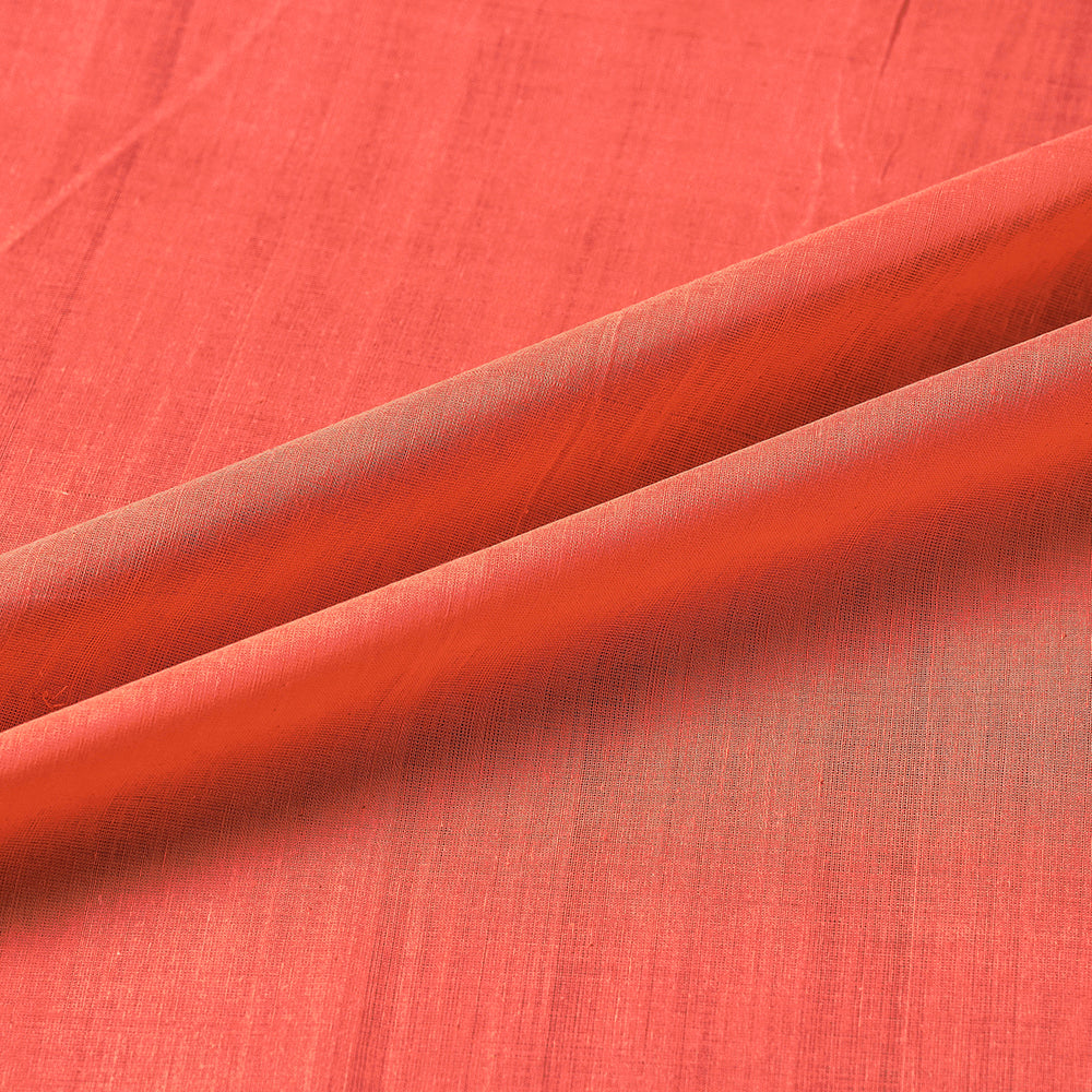 Reddish Orange Original Mangalagiri Handloom Cotton Fabric