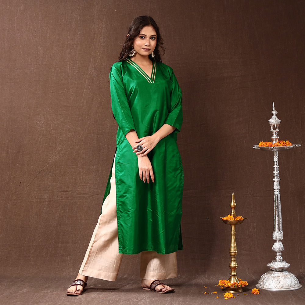 plain silk kurta