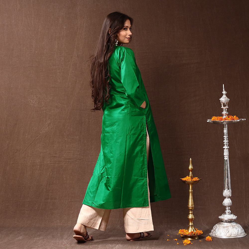 Buy raw silk kurti in India @ Limeroad