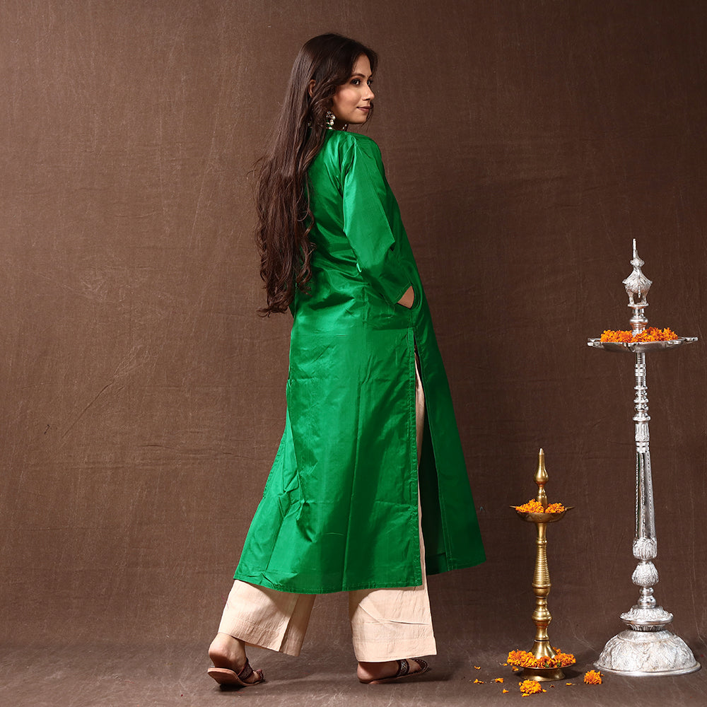 plain silk kurta