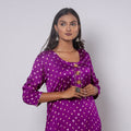Bandhani Tie-dye Modal Silk Long Straight Kurta for Women