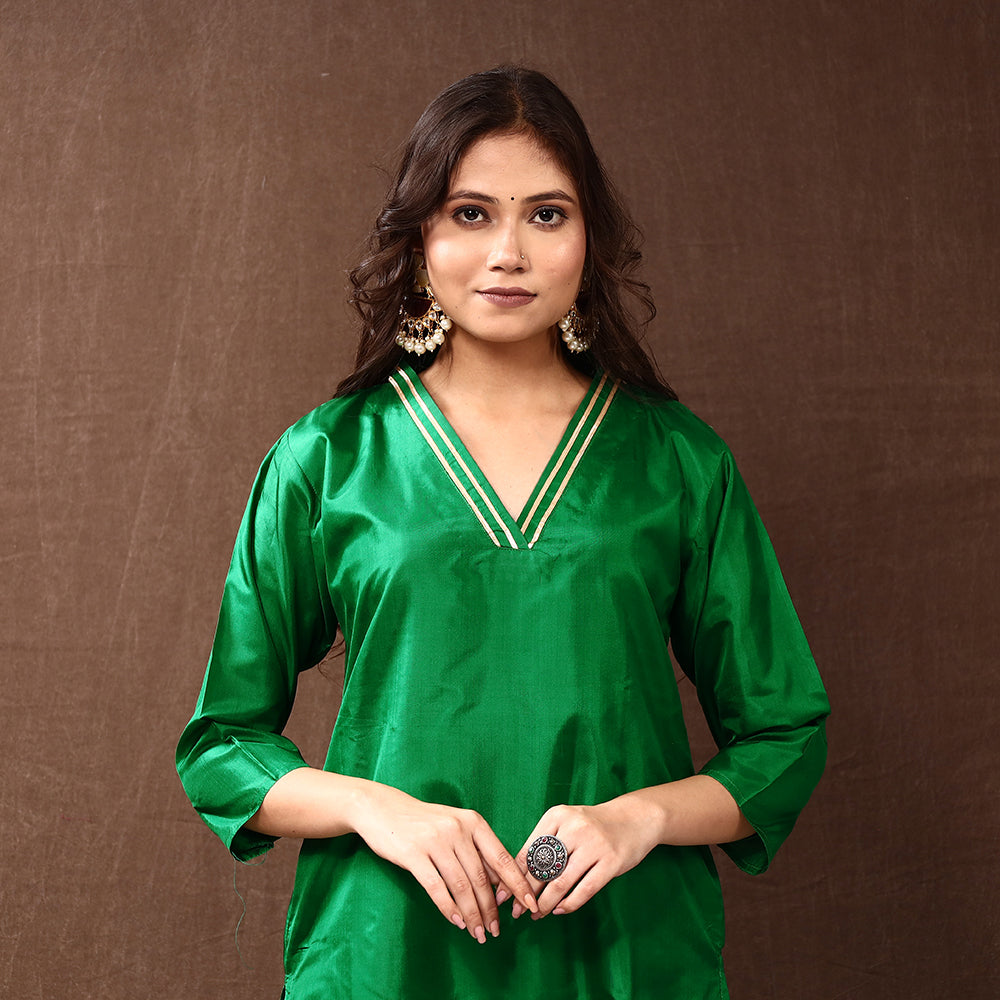 plain silk kurta