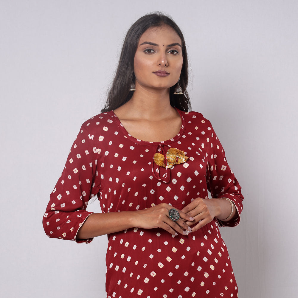 bandhani silk kurta