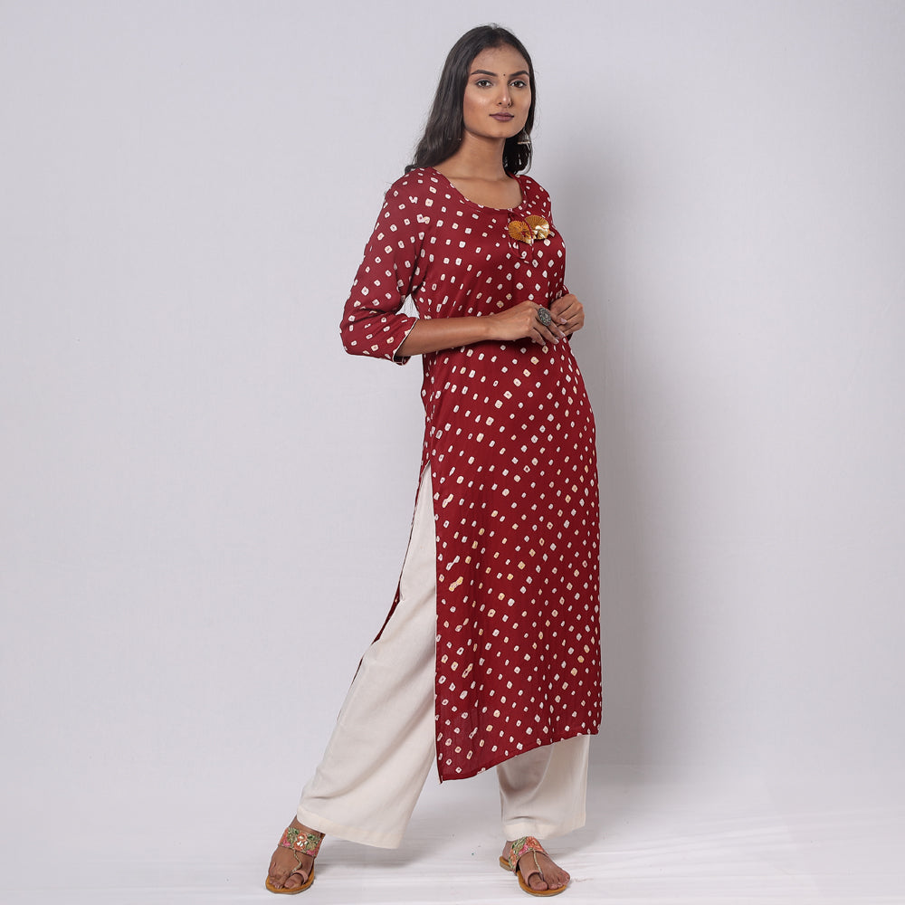 bandhani silk kurta