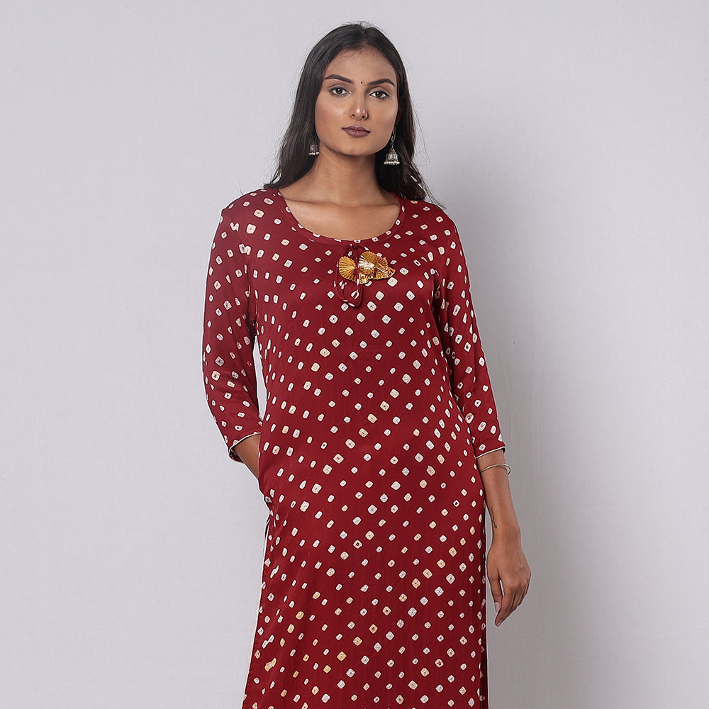 bandhani silk kurta