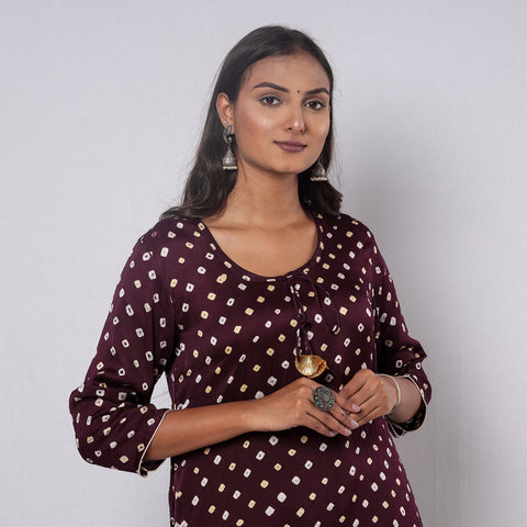 bandhani silk kurta