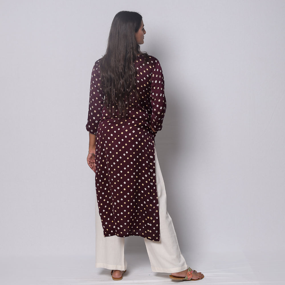 bandhani silk kurta