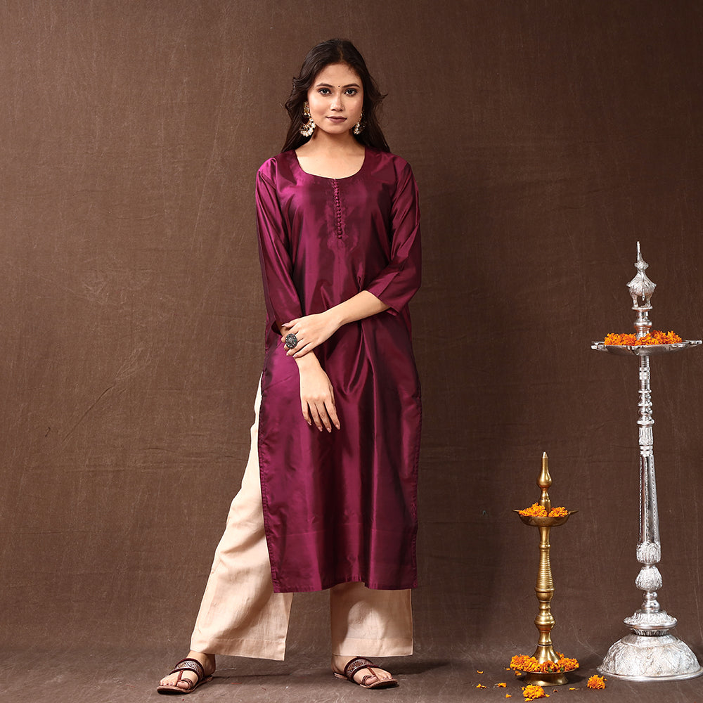 plain silk kurta