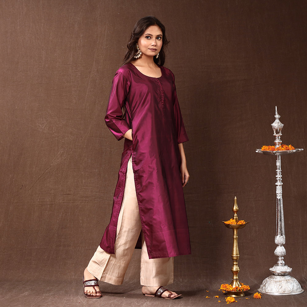 plain silk kurta