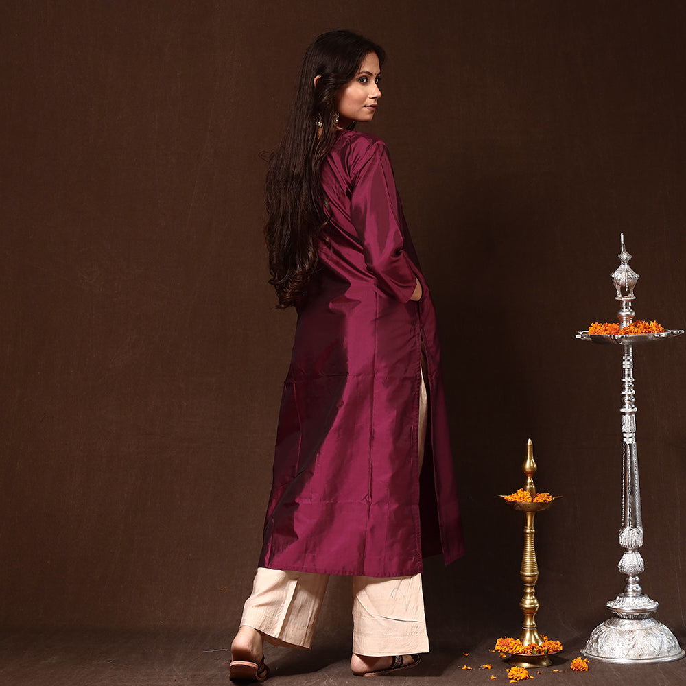 plain silk kurta