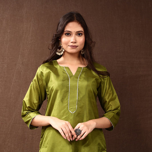 plain silk kurta