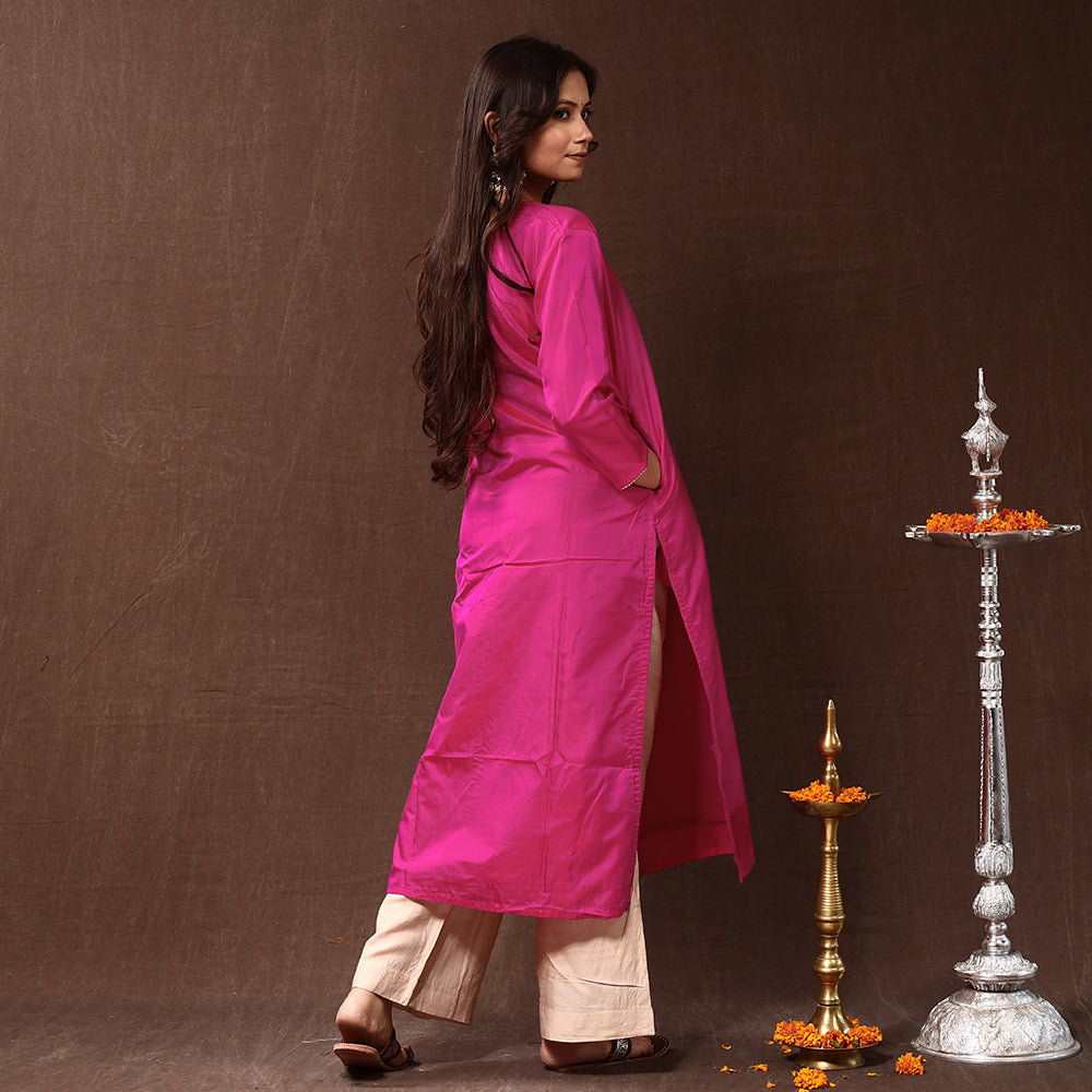 plain silk kurta