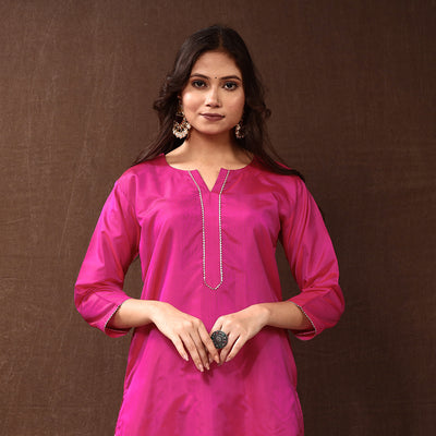 plain silk kurta