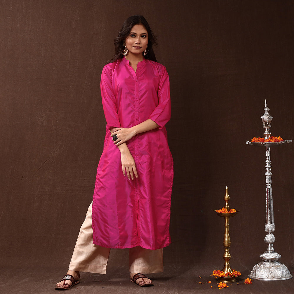 plain silk kurta