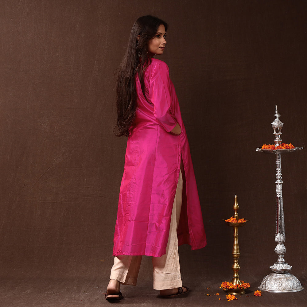 plain silk kurta