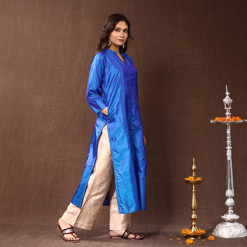 plain silk kurta