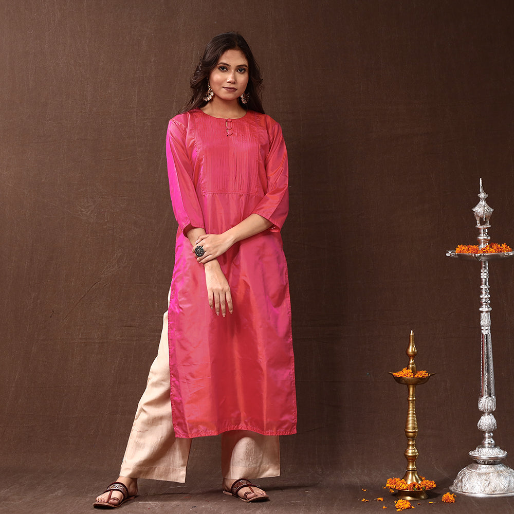 plain silk kurta