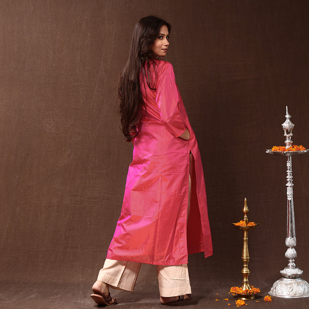 plain silk kurta