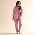 Buy Jacquard Cotton Top & Pyjama Night Suit Set Online at iTokri.com