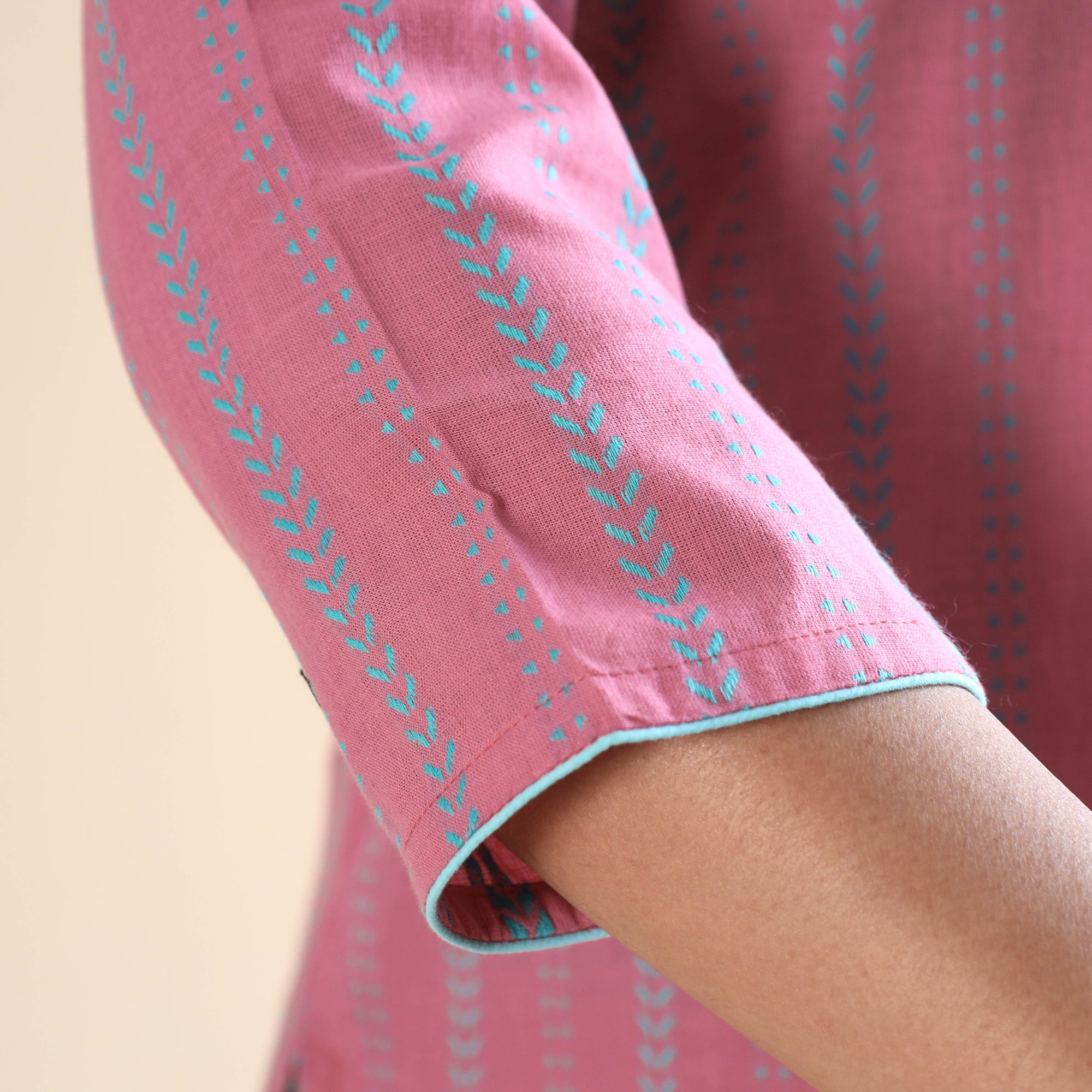 Buy Jacquard Cotton Top & Pyjama Night Suit Set Online at iTokri.com