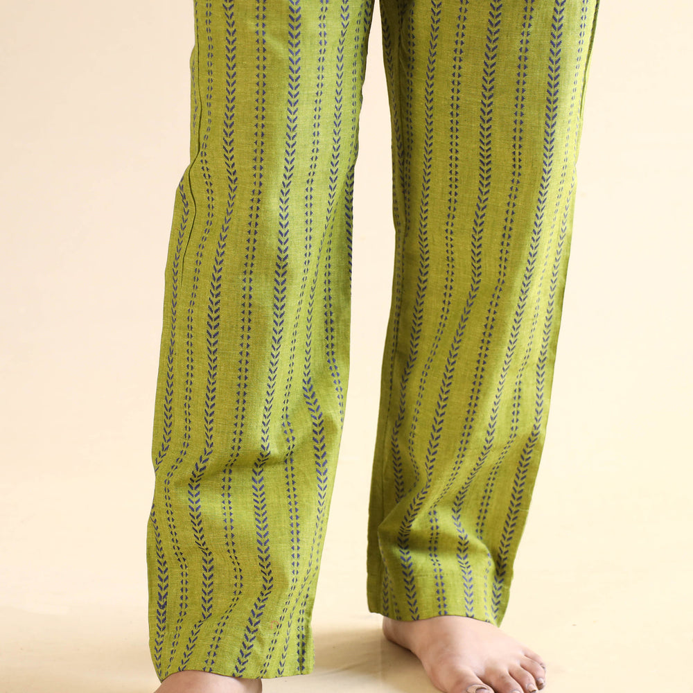 Green - Jacquard Cotton Top & Pyjama Night Suit Set