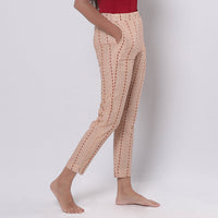 Peach Jacquard Prewashed Cotton Pant