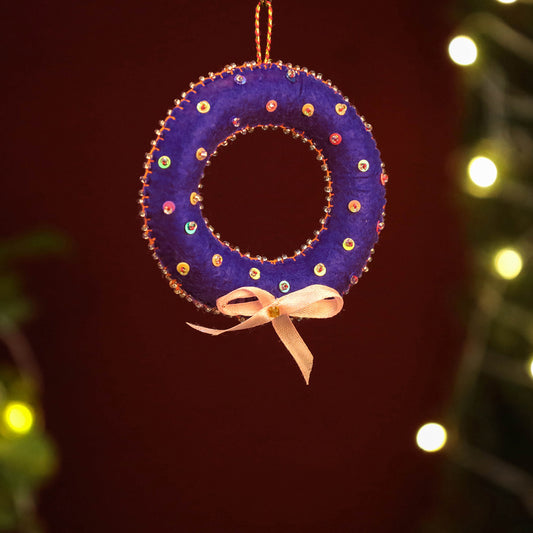 Wreath - Handmade Felt & Beadwork Christmas Ornament