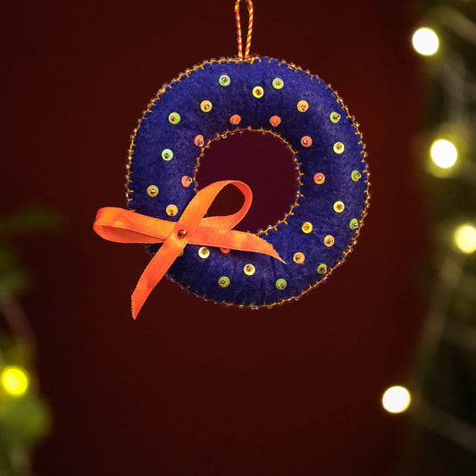 Wreath - Handmade Felt & Beadwork Christmas Ornament