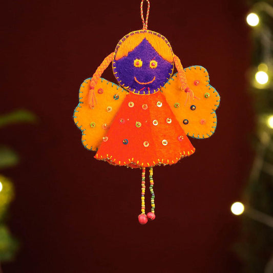 Angel - Handmade Felt & Beadwork Christmas Ornament