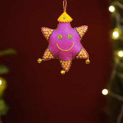Star - Handmade Felt & Beadwork Christmas Ornament