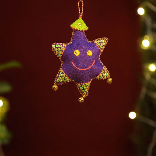 Star - Handmade Felt & Beadwork Christmas Ornament