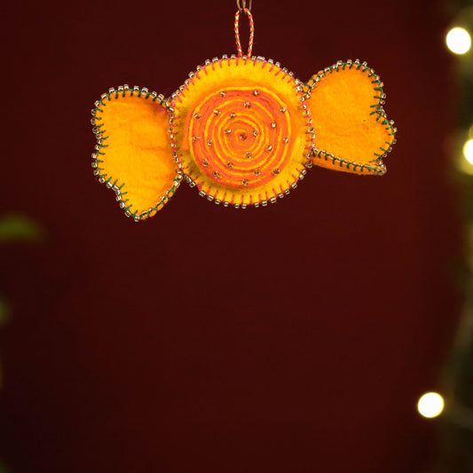 Candy - Handmade Felt & Beadwork Christmas Ornament