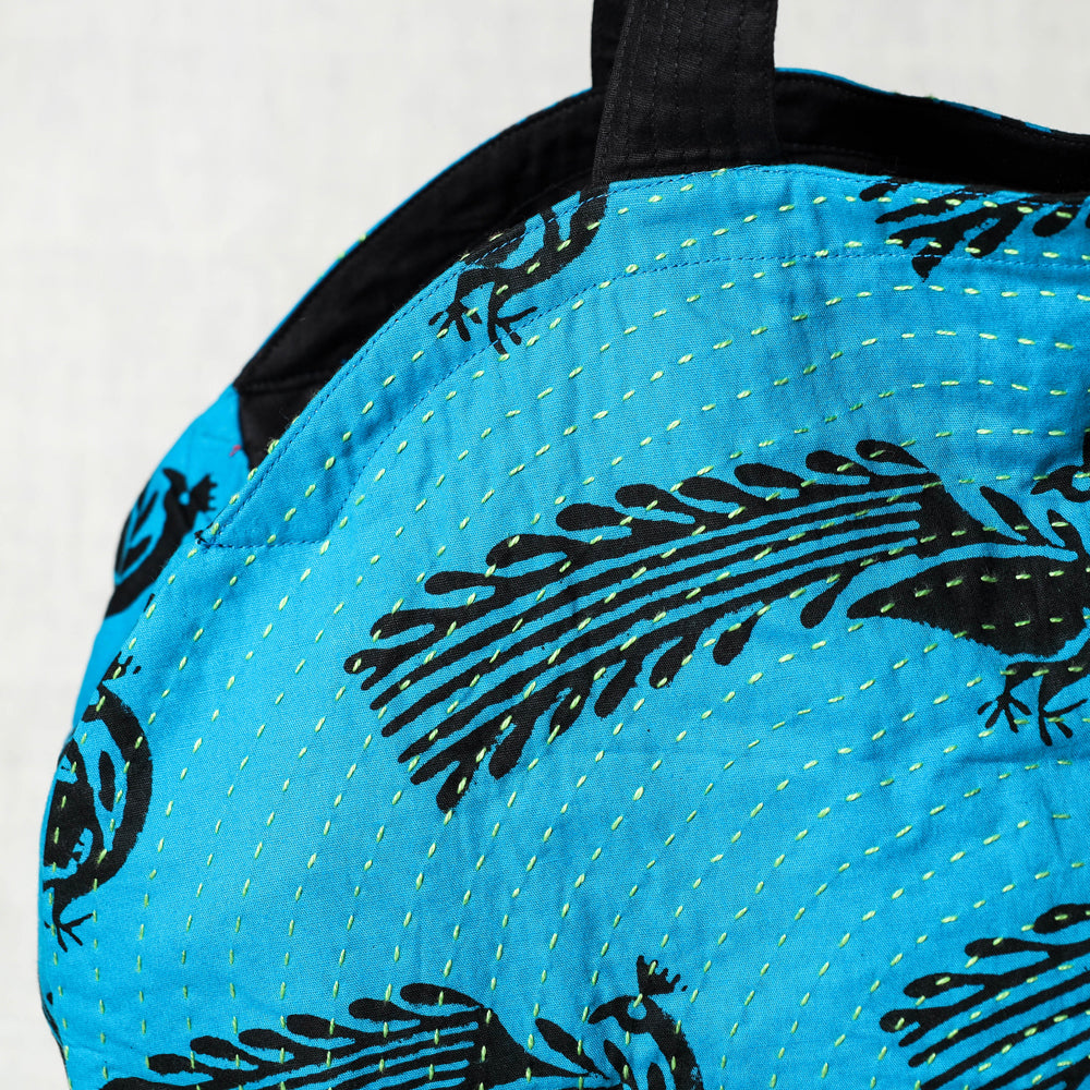 kantha block print shoulder bag