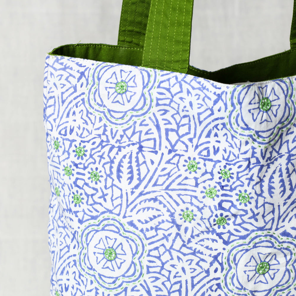 kantha block print shoulder bag