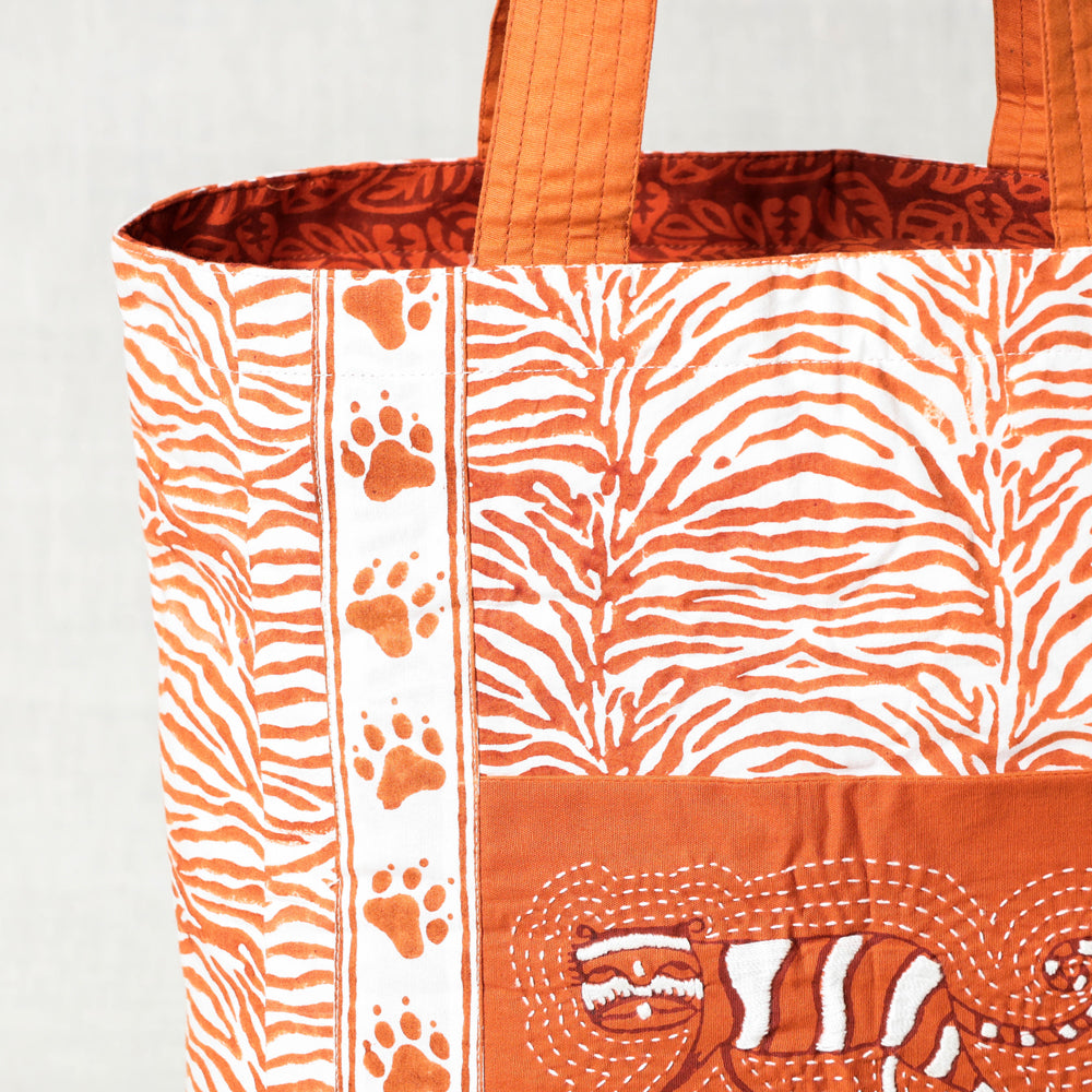 kantha block print shoulder bag