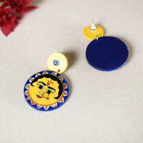  Madhubani Handpainted Wooden Earrings Online India l iTokri.com