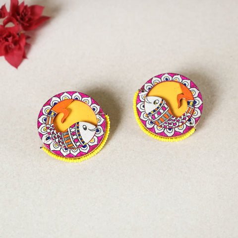 madhubani handpainted earrings