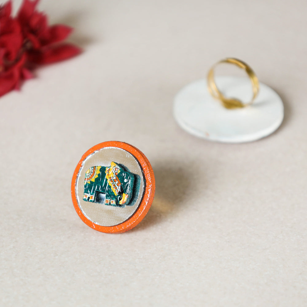 madhubani wooden ring