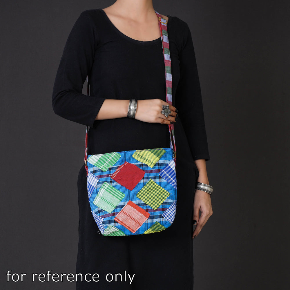 Gamcha Fabric Hand Embroidered Sling Bag