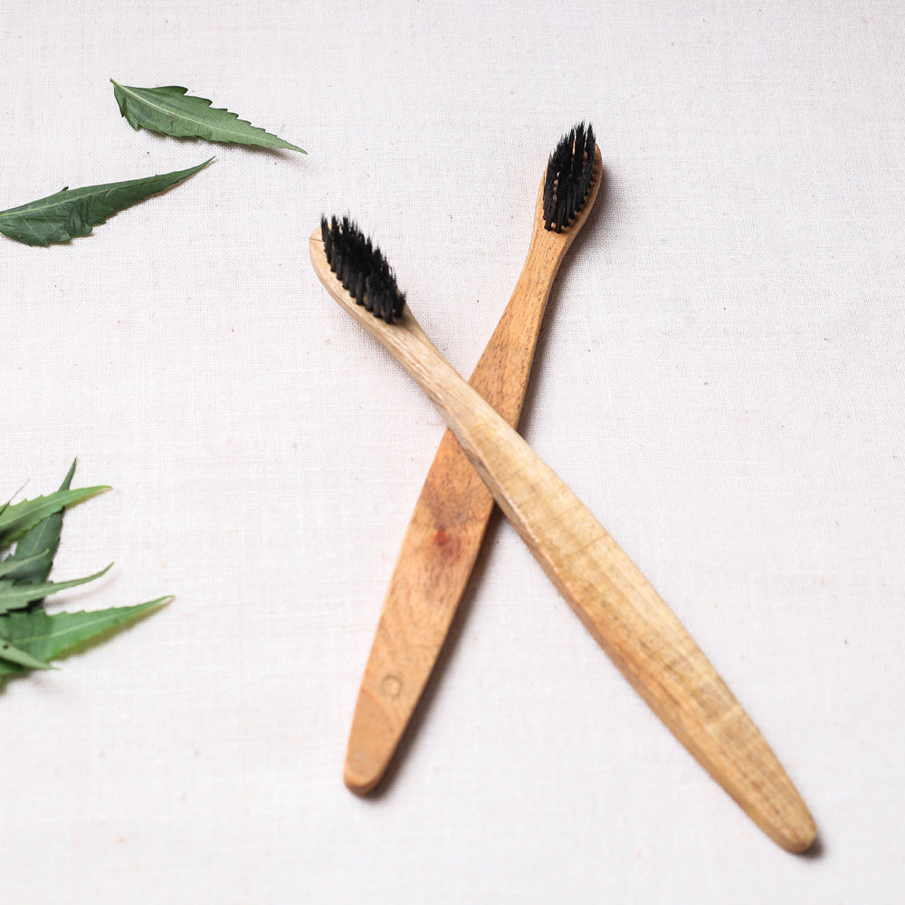 Hand Carved Natural Neem Wood Toothbrush