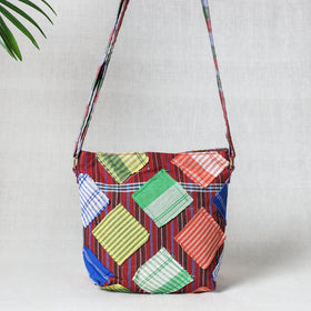 Gamcha Fabric Hand Embroidered Sling Bag