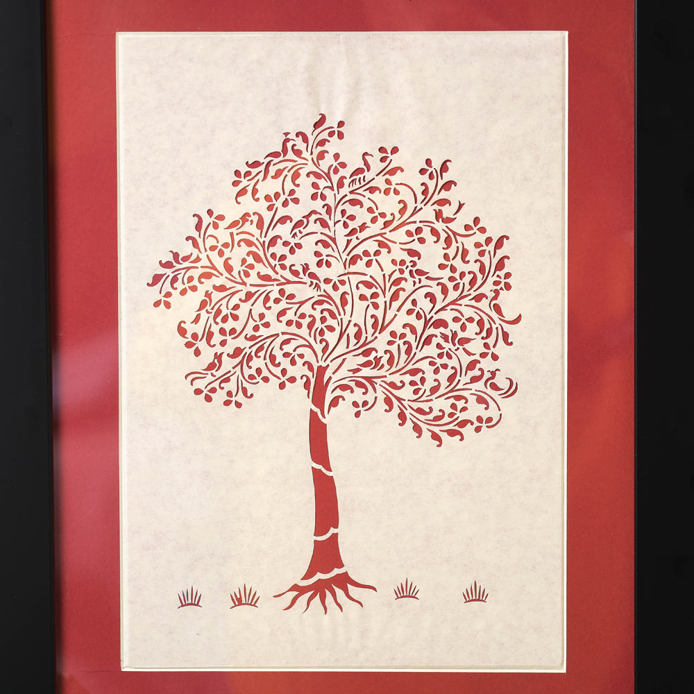 Sanjhi Paper Cut Artwork with Frame by Vijay Soni (43cm x 34cm)