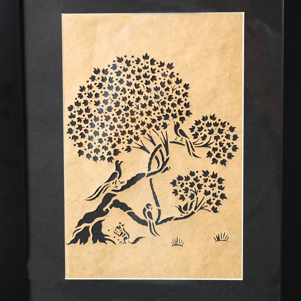 Sanjhi Paper Cut Artwork with Frame by Vijay Soni (43cm x 34cm)