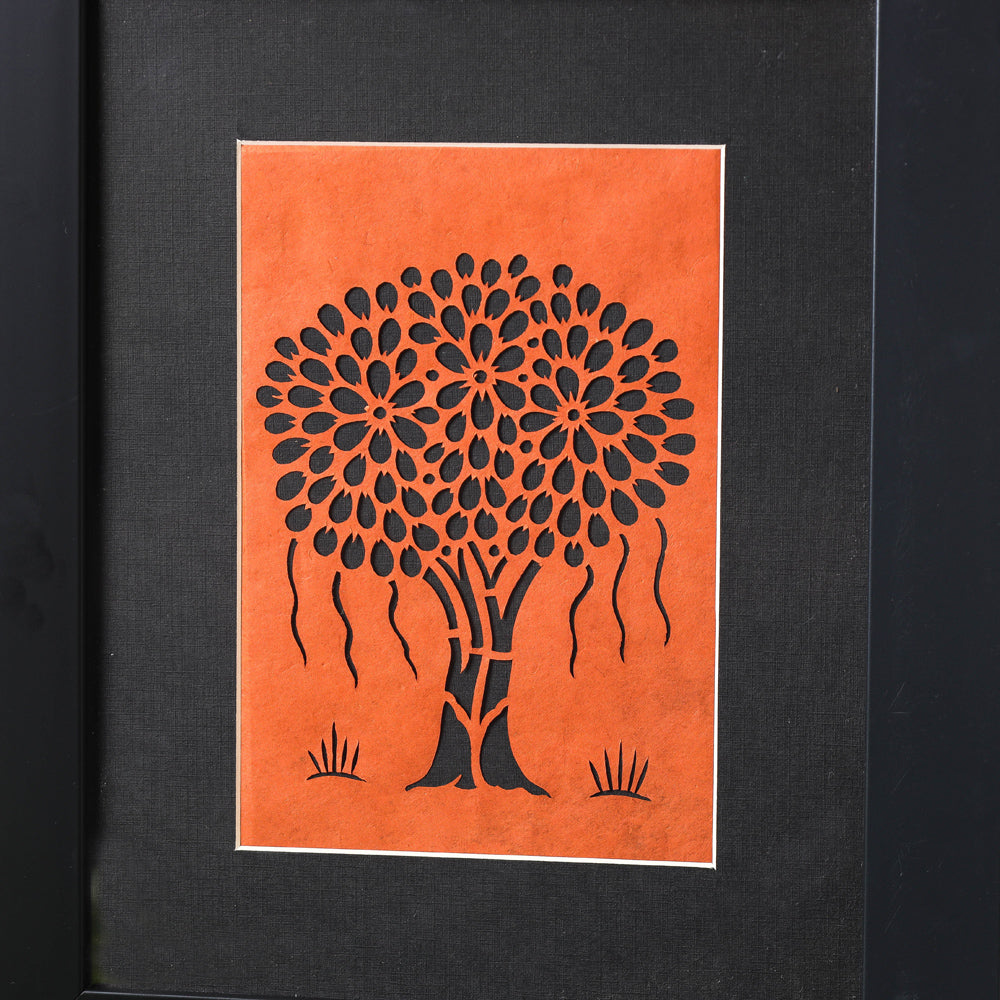 Sanjhi Paper Cut Artwork with Frame by Vijay Soni (34cm x 28cm)