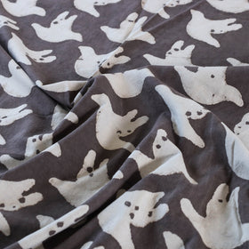 Brown Block Art Print Cotton Single Bindaas Bed Sheet