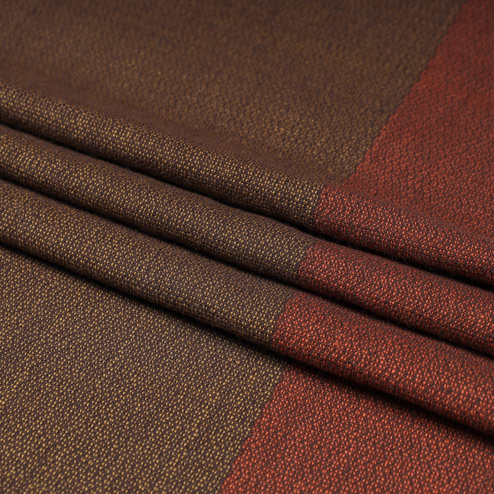 Brown - Kumaun Handwoven Pure Merino Woolen Fabric