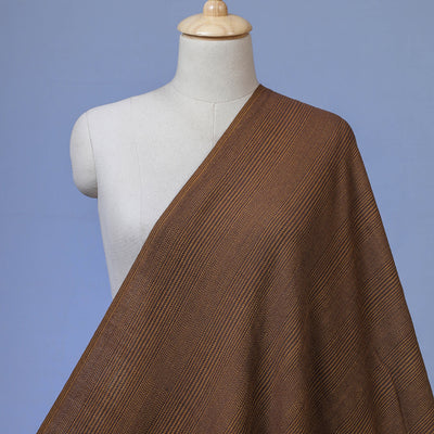 Brown - Kumaun Handwoven Pure Merino Woolen Fabric